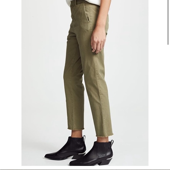 NWT Nili Lotan Pants Montauk Crop in Olive Green - Picture 2 of 10